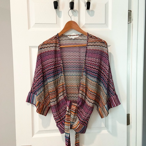 Trina Turk Multicolor Zigzag Cardigan - Picture 3 of 11